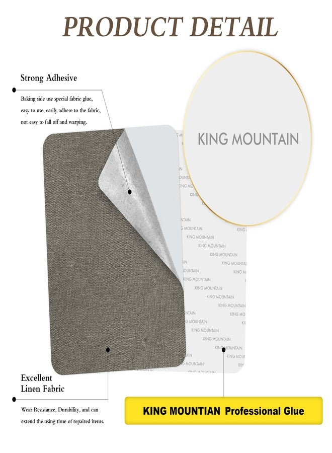 KING MOUNTAIN Fine Linen Repair Patches, Self-Adhesive Linen Fabric Patches, 8X11 inch 2 PCS, Multi Color, Can be Used for Linen Sofa Repair (8" x 11"-2PCS,Cream-Gray) - Image 2
